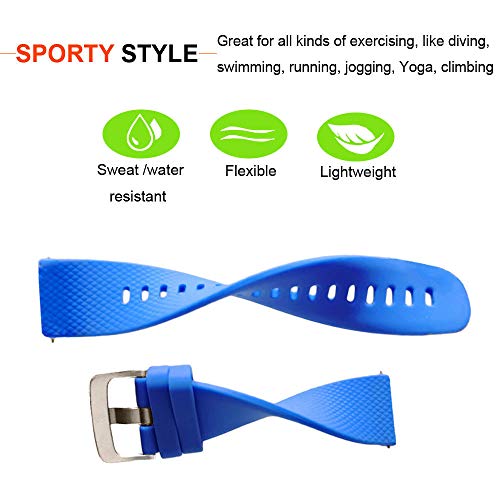 Ficocean Correa de Reloj Compatible para Polar Ignite, Pulsera de Silicona Brazalete de Repuesto Banda de Deportes Correa de Muñeca para Polar Ignite (Azul, L)