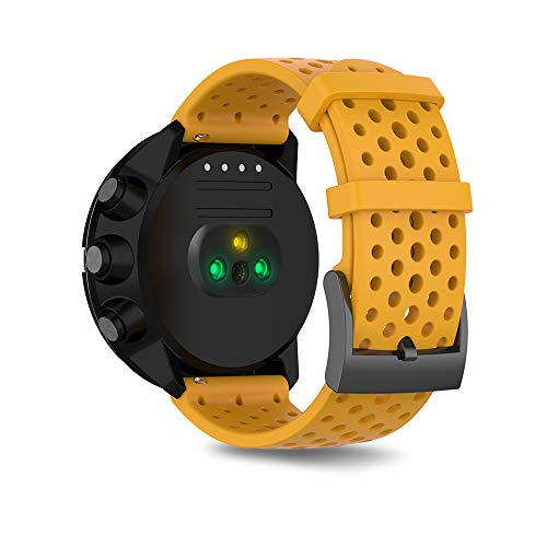 Ficocean Correa de Reloj Compatible para Suunto 9, Pulsera de Silicona Brazalete de Repuesto Banda de Deportes Correa de Muñeca para Suunto 9 /Suunto Spartan Sport Wrist HR Baro (Naranja, L)