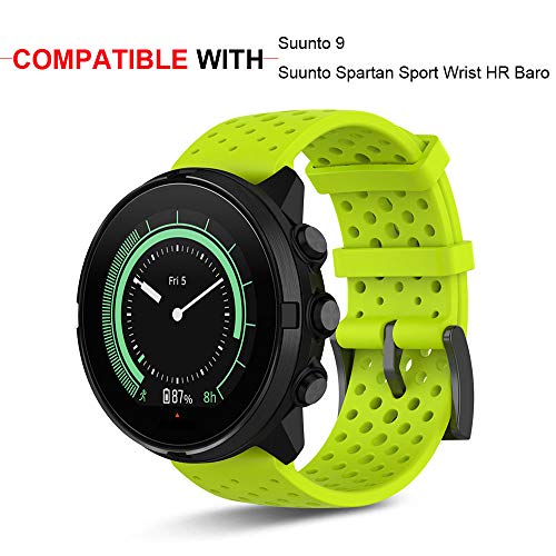 Ficocean Correa de Reloj Compatible para Suunto 9, Pulsera de Silicona Brazalete de Repuesto Banda de Deportes Correa de Muñeca para Suunto 9 /Suunto Spartan Sport Wrist HR Baro (Lima, S)