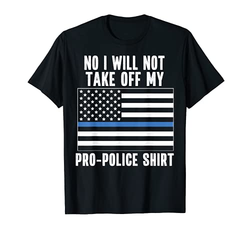 Fina línea azul apoyo de la policía cotización de la bandera de EE.UU Camiseta