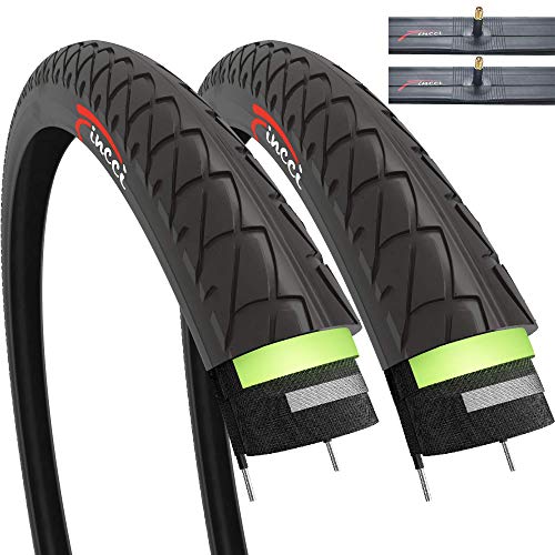 Fincci Par de Neumáticos para Bicicleta Híbrida Cubiertas con 3mm Anti Pinchazo 26 x 1,95 53-559 Schrader Tubos Interiores