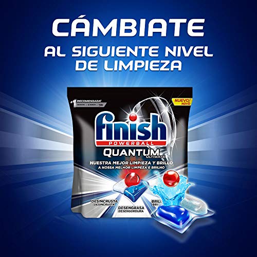 Finish Powerball Quantum XXXL - Pastillas para el lavavajillas, formato 100 unidades