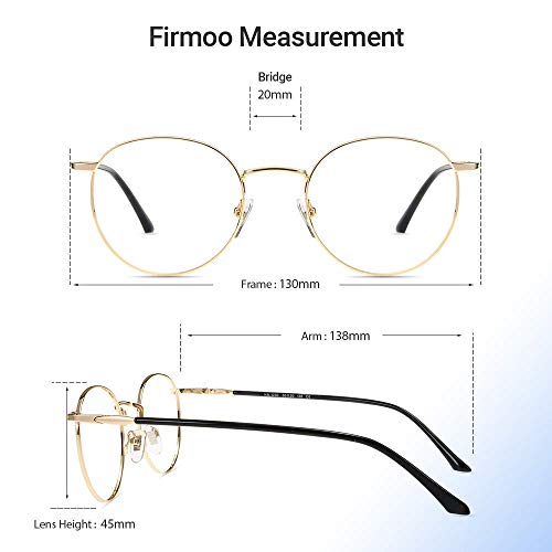 Firmoo Gafas Luz Azul para Mujer Hombre, Gafas Filtro Antifatiga Anti-luz Azul y contra UV400 Ordenador Gaming PC de Gafas Montura de Metal Moda