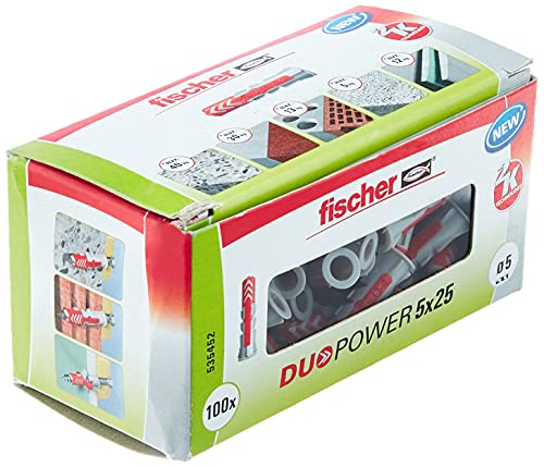 fischer - Tacos pared 5x25 DuoPower para hormigón, Caja 100 uds