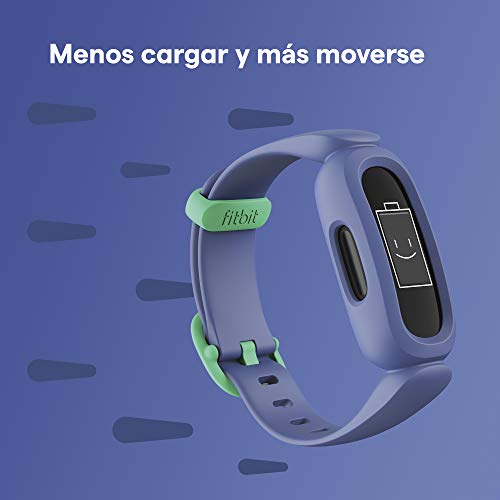 Fitbit Ace 3 pulsera de actividad para niños de +6 años con divertidos formatos de reloj animados, Resistente al agua hasta 50 m y hasta 8 días de batería, Azul cósmico/Verde astral