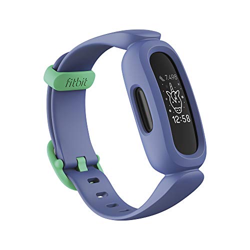 Fitbit Ace 3 pulsera de actividad para niños de +6 años con divertidos formatos de reloj animados, Resistente al agua hasta 50 m y hasta 8 días de batería, Azul cósmico/Verde astral