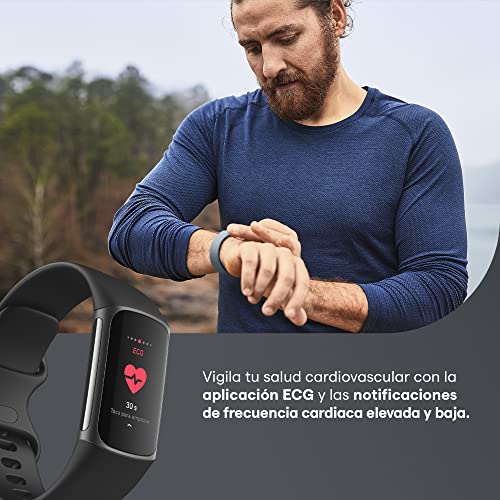 Fitbit Charge 5 Pulsera de actividad con 6 meses de servicio Premium incluidos, hasta 7 días de batería y función, Nivel de recuperación diario