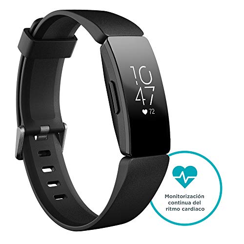 Fitbit Inspire HR, Pulsera de salud y actividad física con ritmo cardiaco, Negro