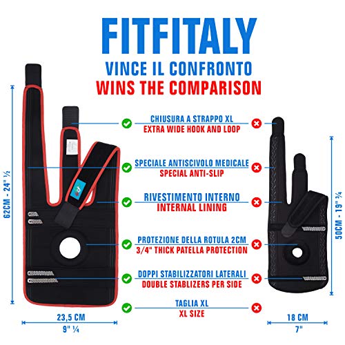 FitFitaly Rodillera Protectora Ortopédica para Ligamentos, Rótula y Menisco para Deporte - XL