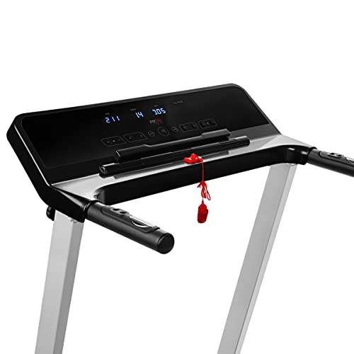 FITFIU Fitness MC-260 - Cinta de correr plegable ultra compacta, velocidad ajustable hasta 12km/h, diseño minimalista, superficie carrera 41x122cm, potencia máxima 1800W, pulsómetro, peso máx. 110kg