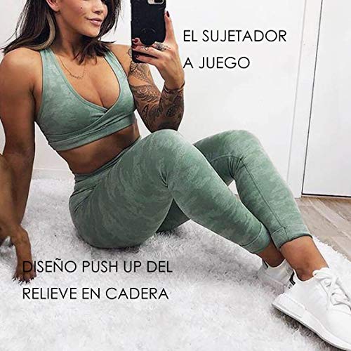 FITTOO Leggings Sin Costuras Mallas Mujer Pantalon Deportivo Alta Cintura Yoga Elásticos Seamless Verte X-Chica