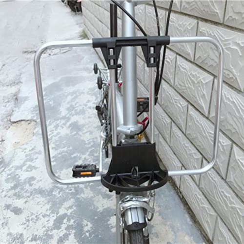 FITYLE Bicicleta Plegable Bolsa Frontal Soporte Rack para Brompton Bicicleta Delantero Carga Bolsa Accesorios - Negro
