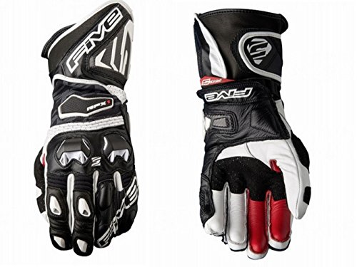 FIVE GLOVES RACING RFX1, Black / White, Size M | 0117021909