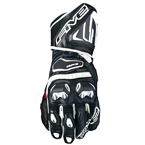 FIVE GLOVES RACING RFX1, Black / White, Size M | 0117021909