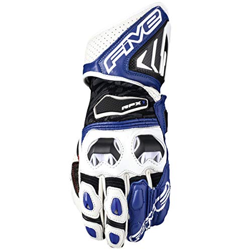 FIVE GLOVES RACING RFX1, White / Blue, Size M | 0117025409