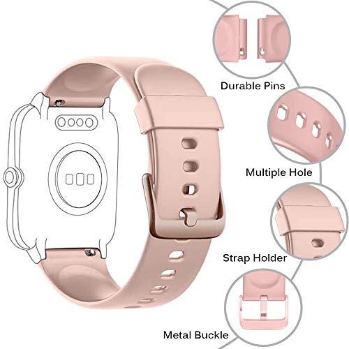 Flenco Correa para Reloj Inteligente ID205 ID205L ID205S ID205U ID20G Smartwatch Pulsera de Repuesto para Hombre Mujer Pulsera de Actividad Monitor de Sueño Contador de Caloría Pulsómetros Podómetro