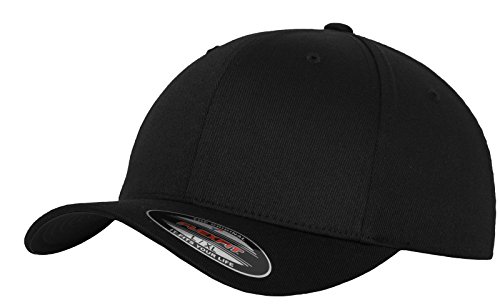 Flexfit Wooly Combed Gorra de béisbol para Unisex adulto, Negro (blk/blk), S/M