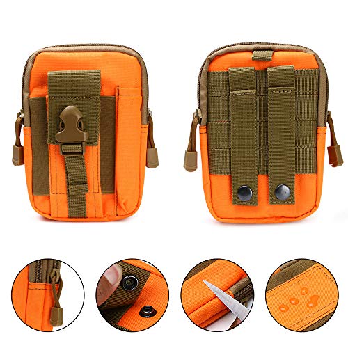 flintronic Bolsa Cintura Táctica, Bolso Cinturón Táctica Militar Compacta 1000D Nylon para Herramientas Pequeñas de Multiusos Teléfono Móvil al Aire Libre Deportes Senderismo y Camping, con Mosquetón