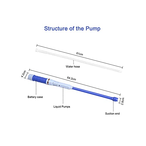 flintronic Bomba de Agua Eléctrica con Batería, Bomba de Agua para Varios Líquidos, Bomba de Transferencia de Diesel, Eléctrico Bomba de Combustible Gasolina Fluido Bomba de Aceite, Azul