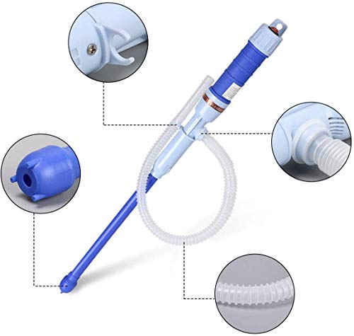 flintronic Bomba de Agua Eléctrica con Batería, Bomba de Agua para Varios Líquidos, Bomba de Transferencia de Diesel, Eléctrico Bomba de Combustible Gasolina Fluido Bomba de Aceite, Azul