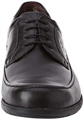 Fluchos | Zapato de Hombre | Luca 8498 Ave Negro | Zapato de Piel | Cierre con Cordones | Piso de Goma