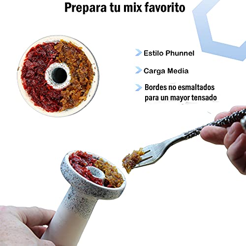 Fly Hookah Cazoleta Cachimba Vol.I - Tarro de Alta Calidad para Shisha Hookah Premium - Barro Blanco - Alto Rendimiento y Adaptado a Todos los Gestor de Calor Shisha