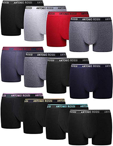 FM London Antonio Rossi Fitted Boxer para Hombre, Mulitcolor, M, Pack of 12