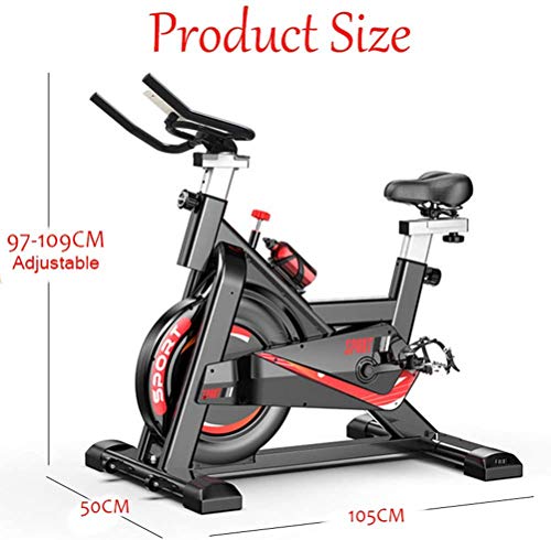 Fnova Bicicleta estática de Spinning Fitness, Profesional Bicicleta Indoor, con monitor de frecuencia cardíaca, Pantalla LCD, Sensores de Pulso, Spinning Bike para Gimnasio En Casa