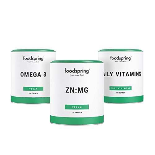 foodspring Zinc y Magnesio, 100 cápsulas, Suplemento vegano de zinc y magnesio para mejorar el rendimiento