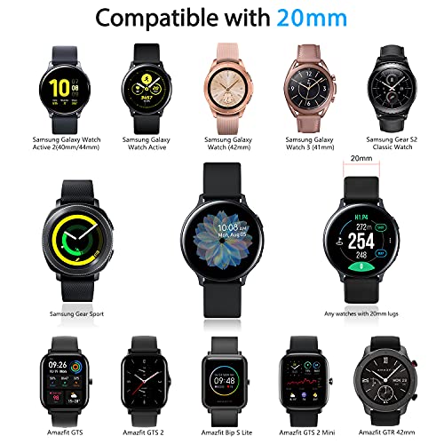 Fook 3 Pack Correa Compatible con Samsung Galaxy Watch Active 2 40mm 44mm, 20mm Pulseras de Repuesto para Galaxy Watch 3 41mm / Galaxy Watch 42mm / Gear S2 Classic / Galaxy Watch 4/4 Classic