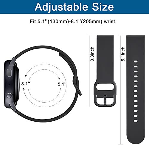 Fook 3 Pack Correa Compatible con Samsung Galaxy Watch Active 2 40mm 44mm, 20mm Pulseras de Repuesto para Galaxy Watch 3 41mm / Galaxy Watch 42mm / Gear S2 Classic / Galaxy Watch 4/4 Classic