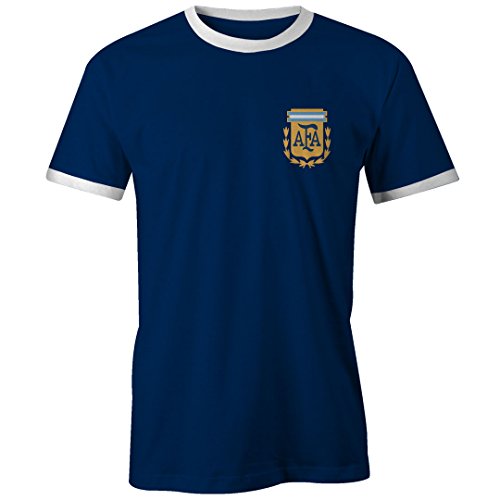 Footees Retro Argentina lejos fútbol camiseta para hombre camiseta no oficial