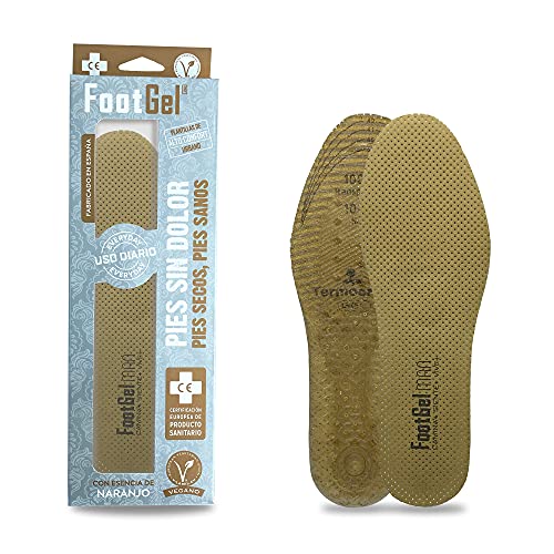 Footgel - Plantilla Extra cómoda de uso diario para hombre (Naranjo, 39-42)