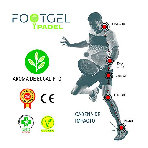 Footgel -Plantillas de Gel deportiva para Padel,Si eres jugador de pádel, protégete del riesgo de lesiones, alivia el dolor en pies, rodillas, lumbares y consigue ventaja en los partidos. (43 47)