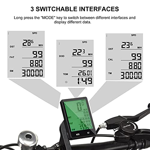 FORMIZON Computadora de Bicicleta, Velocímetro Bici con 22 Funciones 2.8in Pantalla LCD, Velocímetro inalámbrico Ciclocomputador Impermeable, Cuentakilómetros para Alle Bicicleta