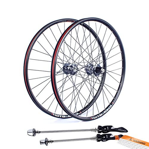 FOUFA Juego de Ruedas para Bicicleta de montaña, Llantas MTB de 26 Pulgadas, Juego de Ruedas para Freno de Disco, Ejes de liberación rápida, para Casete de 7 a 10 velocidades (Color : Plata)