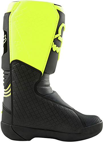 Fox Racing, Comp Boot Hombre, negro y amarillo, 12 UK