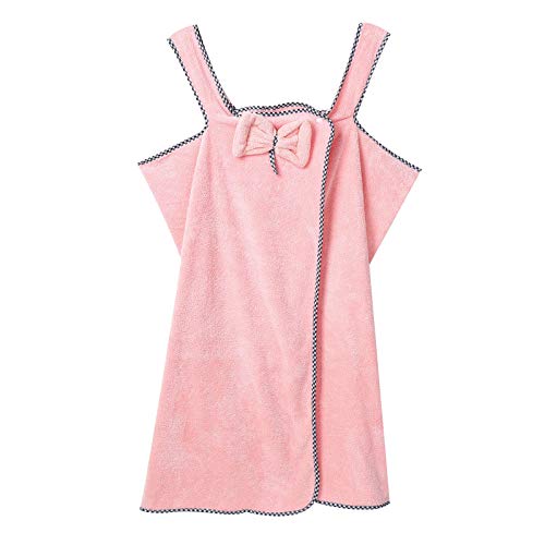 Freebily Albornoces para Niñas de Tirantes con Bowknot Albornoz Infantil Ropa de Baño Ducha Una Pieza Bata Pijama Niñas Cálido Traje Ropa de Dormir Noche Rosa 4-14 años