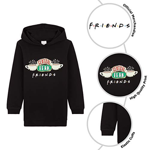 Friends Sudaderas Mujer, Sudaderas Anchas con Capucha, Vestido Sudadera Mujer, Regalos para Mujer y Adolescente Talla S-XL (Negro, S)