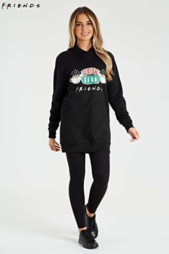 Friends Sudaderas Mujer, Sudaderas Anchas con Capucha, Vestido Sudadera Mujer, Regalos para Mujer y Adolescente Talla S-XL (Negro, S)