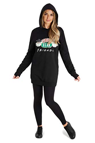 Friends Sudaderas Mujer, Sudaderas Anchas con Capucha, Vestido Sudadera Mujer, Regalos para Mujer y Adolescente Talla S-XL (Negro, S)