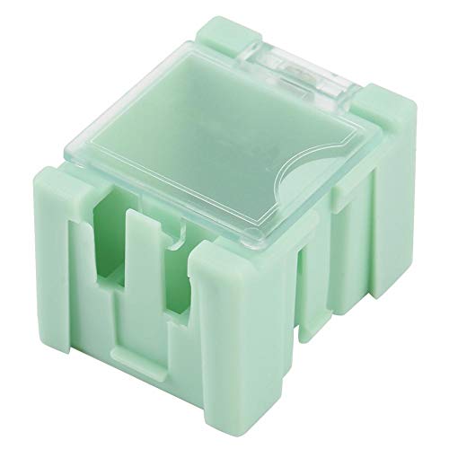 Ftvogue 50Pcs Green Electronic Components Parts Mini Estuche Smt Smd Container Box Con Tapas Transparentes