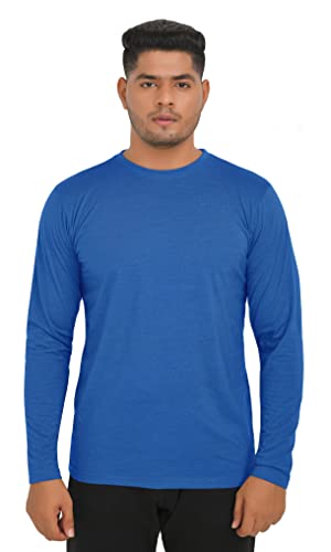 FULL TIME SPORTS® 4 Pack Manga Larga Manga Corta Top Casual Cuello Redondo Camisetas para Hombre (Combo # 8) - (4 Pack - Azul Oscuro-Azul Claro-Vino-Azul Marino, 2XL)