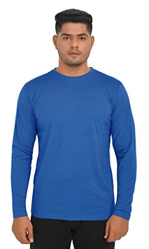 FULL TIME SPORTS® 4 Pack Manga Larga Manga Corta Top Casual Cuello Redondo Camisetas para Hombre (Combo # 8) - (4 Pack - Azul Oscuro-Azul Claro-Vino-Azul Marino, 2XL)