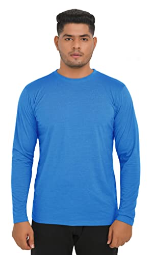 FULL TIME SPORTS® 4 Pack Manga Larga Manga Corta Top Casual Cuello Redondo Camisetas para Hombre (Combo # 8) - (4 Pack - Azul Oscuro-Azul Claro-Vino-Azul Marino, 2XL)