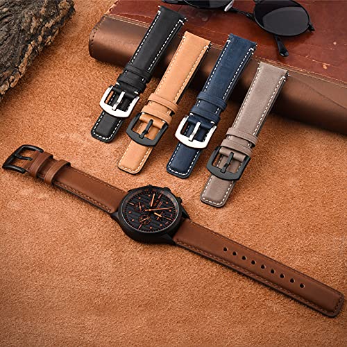 Fullmosa Correa de Reloj 22/20 mm, Correa de Cuero de Liberación Rápida, Correa de Repuesto para Hombres/Mujeres, Correa de Reloj para Samsung Galaxy Watch/Huawei Smart Watch/Fossil Watch