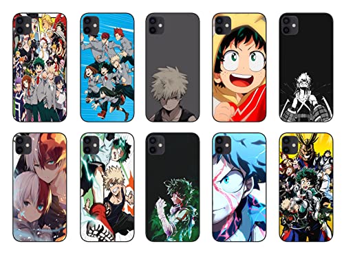 Funda compatible con Huawei P Smart 2019 My Hero con Academia Midoriya con Izuku Bakugou 677 Patrón diseñado a prueba de golpes Funda de silicona suave TPU, color negro