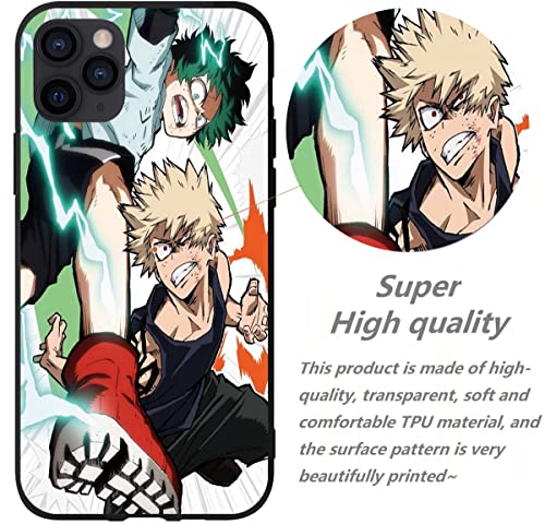 Funda compatible con Huawei P Smart 2019 My Hero con Academia Midoriya con Izuku Bakugou 677 Patrón diseñado a prueba de golpes Funda de silicona suave TPU, color negro