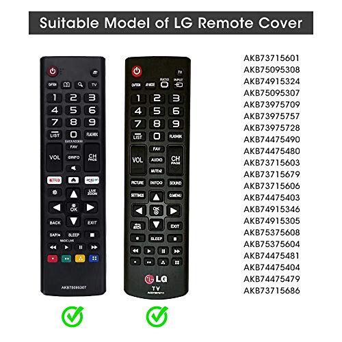 Funda de Silicona Compatible con Mando a Distancia LG AKB75095308 AKB74915324 AKB75095307 AKB73715601 Control Remote [Antideslizante] Protectora Carcasas Funda Mando TV LG – Negro