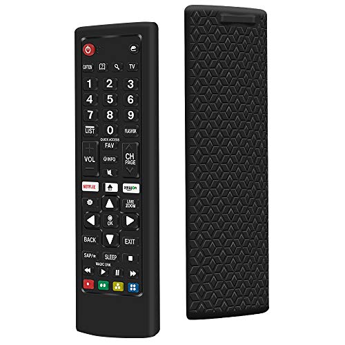 Funda de Silicona Compatible con Mando a Distancia LG AKB75095308 AKB74915324 AKB75095307 AKB73715601 Control Remote [Antideslizante] Protectora Carcasas Funda Mando TV LG – Negro